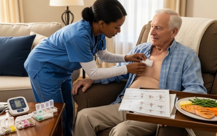 Post-operative recovery care services for heart patients