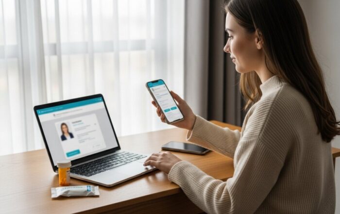 Online herpes treatment and management